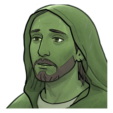 Jesus in the rain sticker