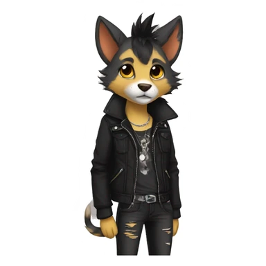 Anthro Punk Fursona  sticker