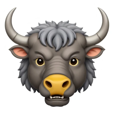 A gray african buffalo sticker