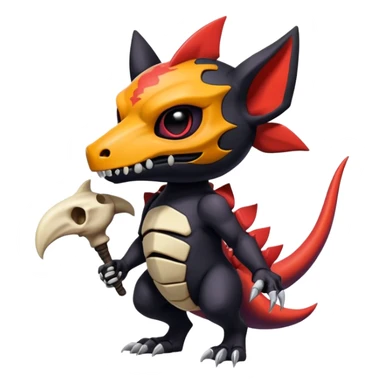 Salandit-Noibat-Litten-Cubone-Hybrid with a skull-mask (Full body) sticker