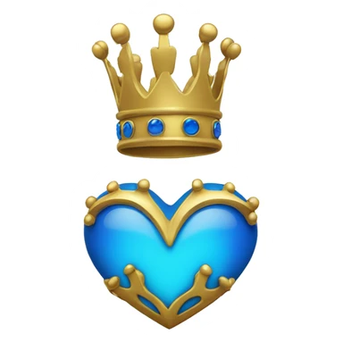 blue heart with crown sticker