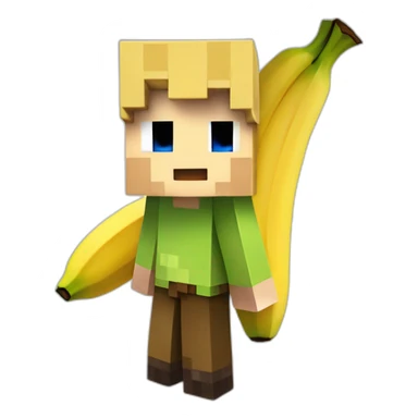 Minecraft steve as banana sticker
