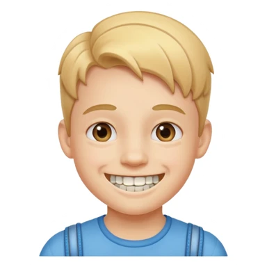 kid with braces sticker