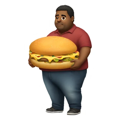fat guy with a torta sticker