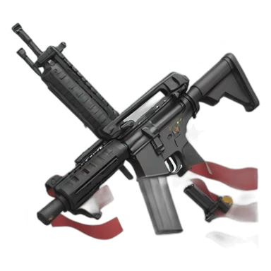 american flag with two guns both AR-15 crossed sticker
