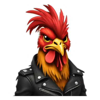Punk rock rooster sticker