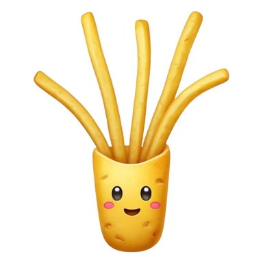Yellow fried potato stick sticker