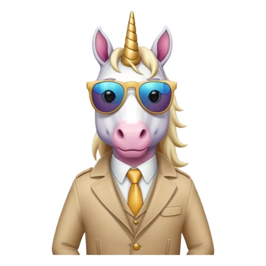 Unicorn wear coatsuit and wear sunglasses  sticker