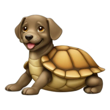 Tortue sur un chien sticker