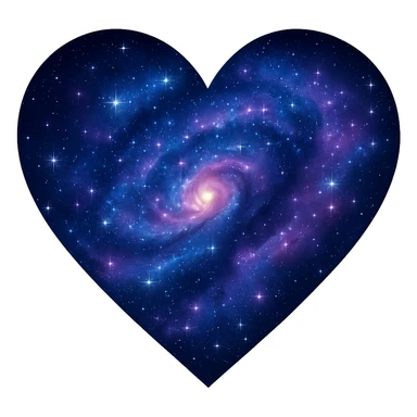 heart with a swirling galaxy pattern sticker