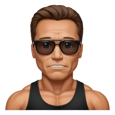 terminator shwartzneger only top in black galssess sticker