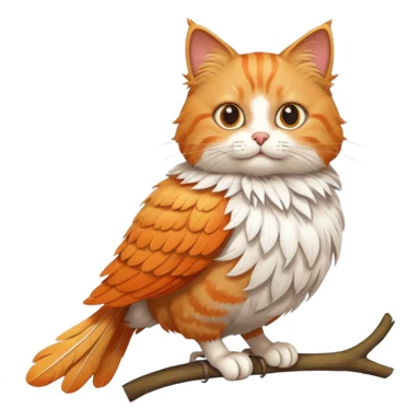 a cat in a bird shape whole cat bird sticker