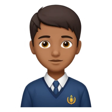 Indian male teenage student, brown skin, dark hair sticker