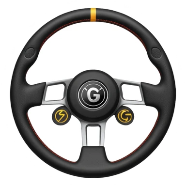 volante de racing con una g en el centro de logo sticker