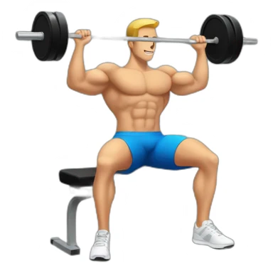 Bench chest press exercise sticker