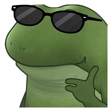bufo frog meme with sunglasses sticker
