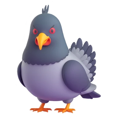 pigeon with angry face sticker