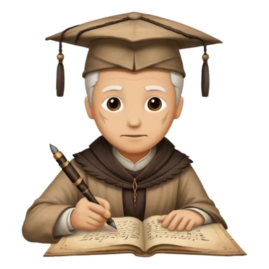 ancient Feathered pen scholar sticker
