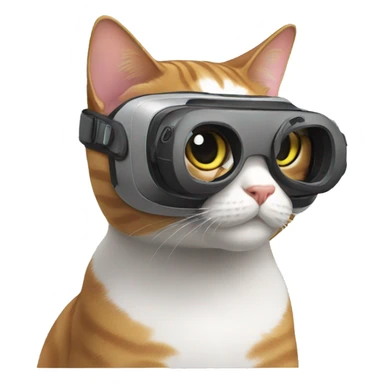 cat with vr sticker
