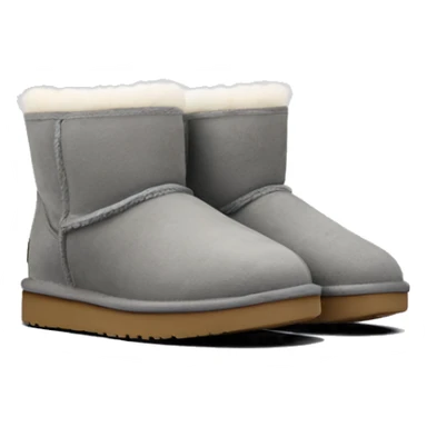 pair of grey ugg minis with fur  sticker