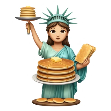 Statue of Liberty holding a stack of pancakes sticker