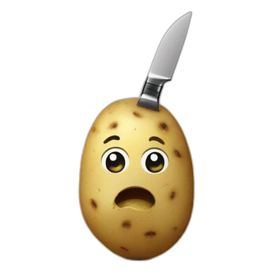 Potato holding a knife sticker