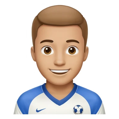 Happy soccer fan in a blue white shirt  sticker