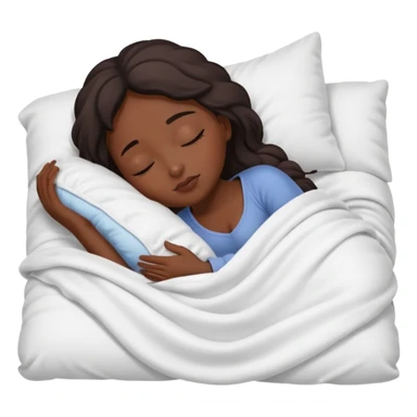 dark skin girl sleeping under covers sticker