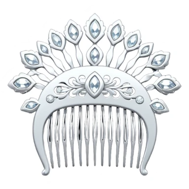 white hair comb with diamonds sticker