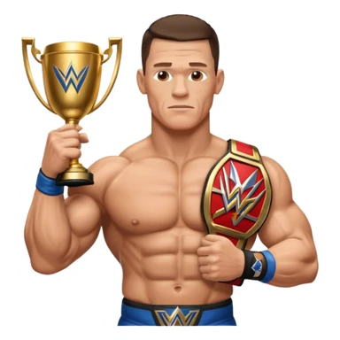 John Cena with wwe championship  sticker
