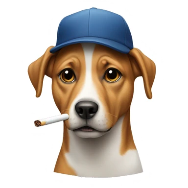 Dog with a cap and cigarette  sticker