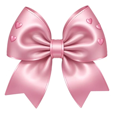light pink bow with little light pink hearts around it sticker