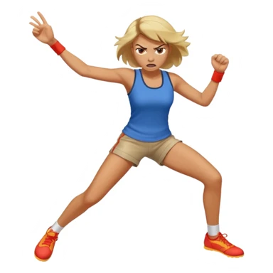 Woman angry kickin sticker