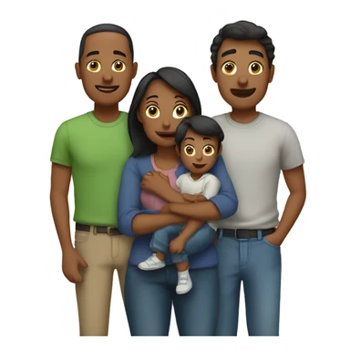 Family of six people: Dad, Mom, and four boys. sticker