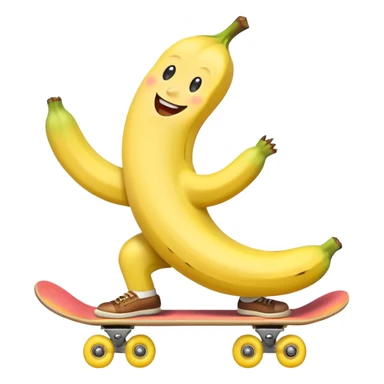 Happy banana on a skateboard sticker