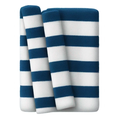 dark blue and white folded striped towel sticker