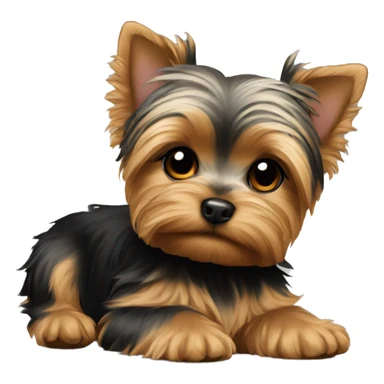 Yorkie puppy laying sticker