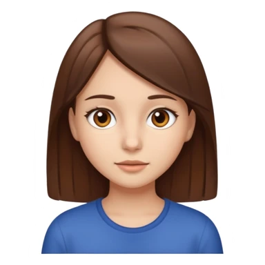 girl with straight brown hair and brown eyes sticker