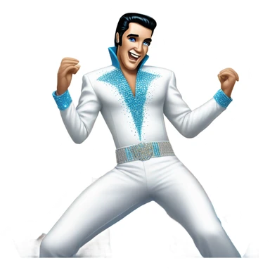 Blue Elvis at a party sticker