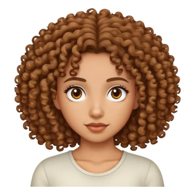 a mixed girl with 3a curly hair sticker