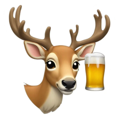 deer drinking beer sticker