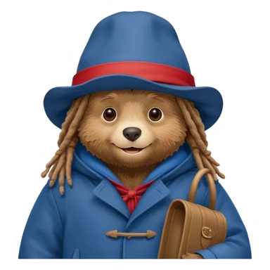 paddington bear with dreads sticker