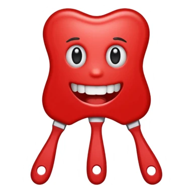 cepillo de dientes rojo sin cara, solo el emoji delcepillo sticker