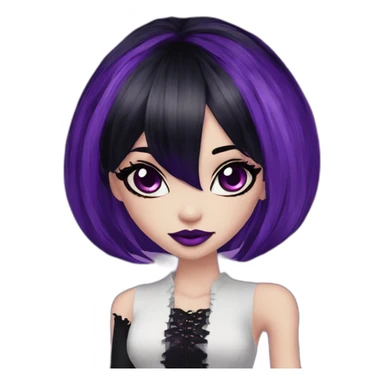 Elissabat-vampire-monsterhigh-goth-romantic-bangs-hair-purple-black sticker