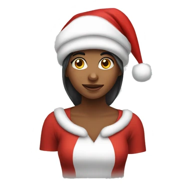 Girl wearing Santa hat sticker