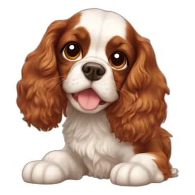 Cavalier spaniel with teddy bear sticker