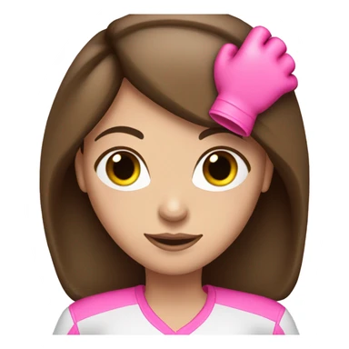 Brunette white girl with pink boxingg gloves sticker