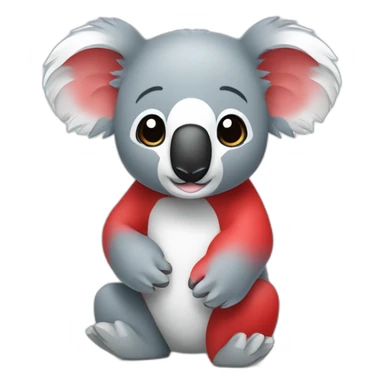 Un koala bleu blanc et rouge sticker