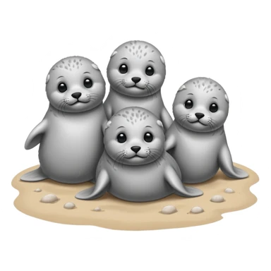 3 bébés phoques à la plage sticker