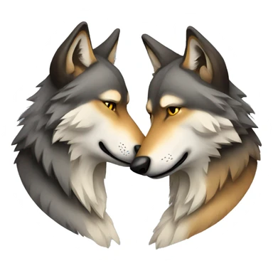 Two wolves kissing sticker